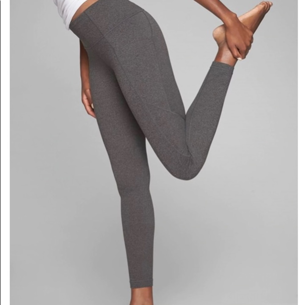 Athleta Salutation Stash Pocket II Tight Black Heather XS New Without Tag